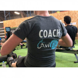 T-shirt bleu chiné AviFit - Modèles hommes et femmes